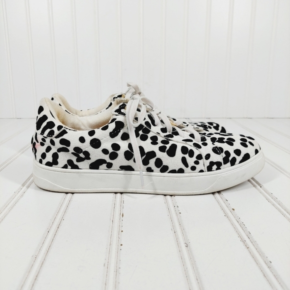 Topshop Women Black White Leopard Print Canvas Sneakers A990 - Picture 5 of 14